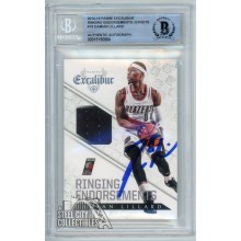 Damian Lillard 2014-15 Panini Excalibur Ringing Patch Autograph Card #18 BAS
