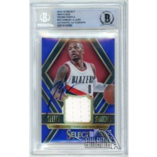 Damian Lillard 2014-15 Panini Select Purple Prizm Patch Auto Card #52 /99 BAS