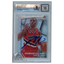 Damian Lillard 2014-15 Panini Prizm Photo Variations Autograph Card #9 BAS 10