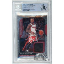 Damian Lillard 2020-21 Panini Prizm Sensational Swatches Auto Card #65 BAS (Red)