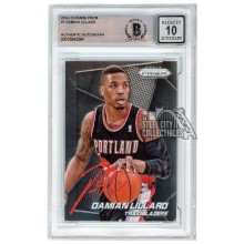 Damian Lillard 2014-15 Panini Prizm Autograph Card #1 BAS 10 (Red)