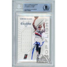 Damian Lillard 2014-15 Panini Excalibur Top Flight Patch Autograph Card #1 BAS