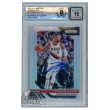 Damian Lillard 2018-19 Panini Prizm Silver Autograph Card #81 BAS 10