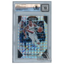 Damian Lillard 2017-18 Panini Prizm Mosaic Autograph Card #37 BAS 10
