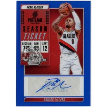 Damian Lillard 2018-19 Panini Contenders Optic Season Ticket Blue Autograph 9/35