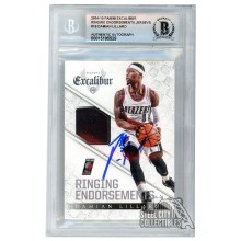 Damian Lillard 2014-15 Panini Excalibur Ringing Endorsements Jerseys Autograph Card #18 BAS 10