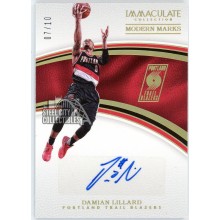 Damian Lillard 2016-17 Panini Immaculate Modern Marks Autograph Card MM-DLI 7/10