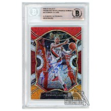 Damian Lillard 2020-21 Panini Select Red White Orange Shimmer Autograph Card #24 BAS