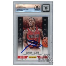 Damian Lillard 2013 Panini Rising Stars Autograph Card #2 BAS 10