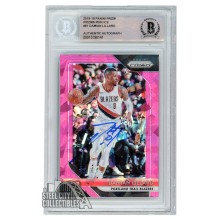 Damian Lillard 2018-19 Panini Prizm Pink Ice Autograph Card #81 BAS