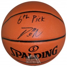 Damian Lillard Autographed Spalding Basketball with 6th Pick Inscription - JSA COA