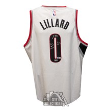 Damian Lillard Autographed Portland Swingman Jersey The Shot Logo Lillard Inscription - BAS