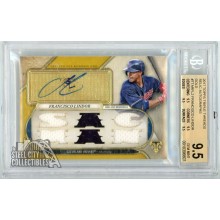 Francisco Lindor 2017 Topps Triple Threads Gold Relic Autograph Card #TTAR-FL2 3/9 BGS 9.5