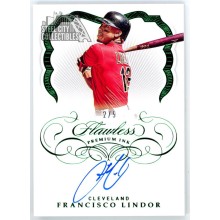 Francisco Lindor 2020 Panini Flawless Premium Ink Emerald Autograph Card #PI-FL