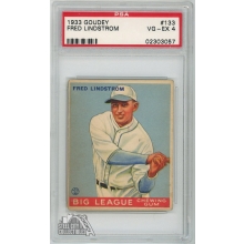 Fred Lindstrom 1933 Goudey Baseball Card #133 PSA 4 VG-EX