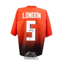 Drake London Autographed Atlanta Custom Red/Black Football Jersey - BAS