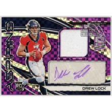 Drew Lock 2019 Panini Spectra Purple Rookie Patch Autograph Card 32/35 (Peeling)