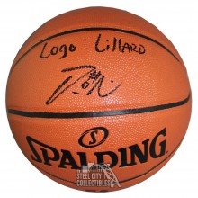Damian Lillard Autographed Spalding Basketball with Logo Lillard Inscription - JSA COA