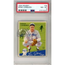 Ernie Lombardi 1934 Goudey Baseball Rookie Card #35 PSA 8