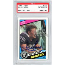 Howie Long 1984 Topps Autograph Rookie Card #111 PSA/DNA