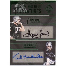 Howie Long Ted Hendricks 2017 Majestic Black and Blue Signatures Green Auto 1/1