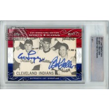 Al Lopez Bob Feller 2017 Leaf Sports Icons Dual Cut Signature Autograph Card 1/1