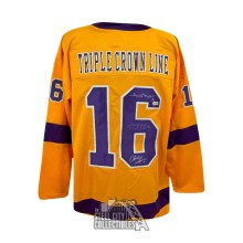Los Angeles Kings Triple Crown Line Autographed Gold Custom Hockey Jersey - BAS LOA