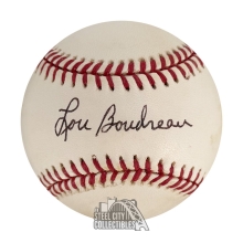 Lou Boudreau Autographed Gene Budig Official AL Baseball- PSA/DNA