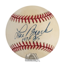 Lou Brock HOF 85 Autographed Rawlings Baseball - JSA COA