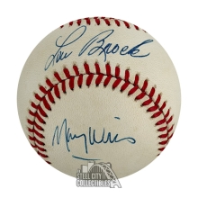 Lou Brock / Maury Wills Autographed ONL Bart Giamatti Ball- JSA COA AJ68342