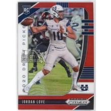Jordan Love 2020 Panini Prizm Draft Picks Red Prizm Rookie Card #148