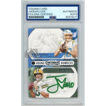 Jordan Love 2020 Panini Contenders Round Numbers RC Auto Card PSA/DNA (Green)