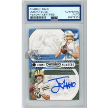 Jordan Love 2020 Panini Contenders Round Numbers Rookie Autograph Card PSA/DNA