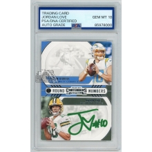 Jordan Love 2020 Panini Contenders Round Numbers RC Auto Card PSA/DNA 10 (Green)