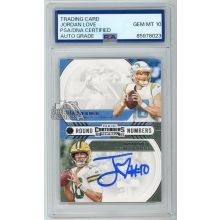 Jordan Love 2020 Panini Contenders Round Numbers Rookie Auto Card PSA/DNA 10