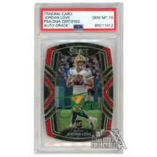 Jordan Love 2020 Panini Select Club Level Red Die-Cut Autograph RC Card #247 PSA/DNA 10 (Green)