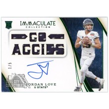 Jordan Love 2020 Panini Immaculate Collegiate Emerald Rookie Jersey Autograph Card #120 1/5