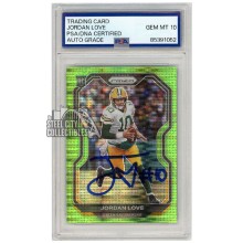 Jordan Love 2020 Panini Prizm Neon Green Pulsar Autograph Rookie Card #363 PSA/DNA 10