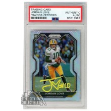 Jordan Love 2020 Panini Prizm Silver Autograph Rookie Card #363 PSA/DNA (Yellow)