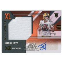 Jordan Love 2020 Panini XR Rookie XL Swatch Autographs Orange Card #RXL-JL 13/20