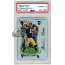 Jordan Love 2020 Panini Select Certified Silver Rookie Autograph Card #SCR-11 PSA/DNA 10 (Green)