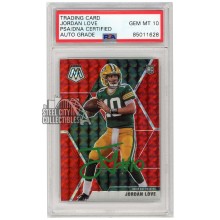 Jordan Love 2020 Panini Mosaic Red Rookie Autograph Card #211 PSA/DNA 10 (Green)