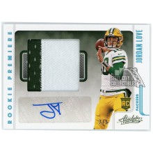 Jordan Love Panini Absolute Football Rookie Premiere Materials Spectrum Jumbo Patch Autograph Card #204 2/5