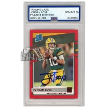 Jordan Love 2020 Panini Donruss Rated Rookie Press Proof Red Autograph Card #304 PSA/DNA 10