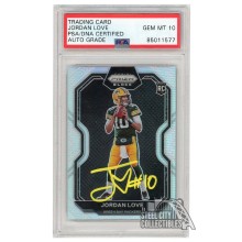 Jordan Love 2020 Panini Chronicles Prizm Black Silver Autograph RC Card #PB-4 PSA/DNA 10 (Yellow)