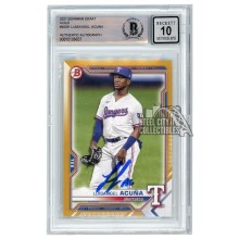 Luisangel Acuna 2021 Bowman Draft Gold Autograph Card #BD-81 43/50 BAS 10