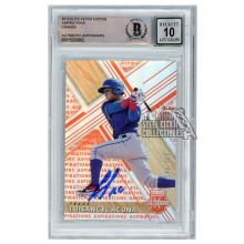 Luisangel Acuna 2019 Panini Elite Extra Edition Aspirations Orange Autograph Card #169 /100 BAS 10