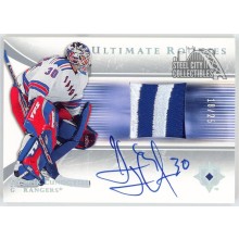 Henrik Lundqvist 2005-06 Upper Deck Ultimate Rookie Patch Auto Card #97 18/25