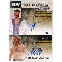 MJF Hangman Adam Page 2025 Upper Deck AEW SP Game Used Dual Autograph Card #DA-MP 21/35