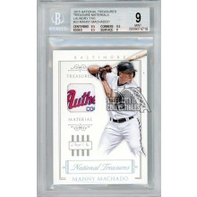 Manny Machado 2015 Panini National Treasures Tag Patch Card #33 1/1 BGS 9